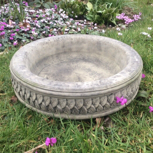 STONE GARDEN LARGE LEAF BIRD BATH TOP ONLY FEEDER BOWL REPLACEMENT DISH
