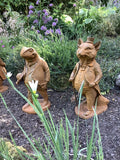 SET OF 5 METAL CAST IRON WIND IN THE WILLOWS STATUES GARDEN ORNAMENTS