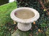 STONE GARDEN ROUND PEDESTAL BIRD BATH BIRD FEEDER BOWL DISH ORNAMENT