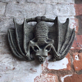 STONE GARDEN LARGE HANGING BAT WALL PLAQUE GOTHIC ORNAMENT