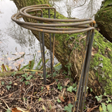 SET OF 10 TRADITIONAL RUSTY METAL SEMI-CIRCLE GARDEN PLANT SUPPORTS