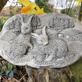 STONE GARDEN WOODLAND RABBITS WALL PLAQUE HARE EASTER BUNNIES