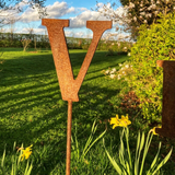 SET OF RUSTY METAL LOVE LETTERS PLANT SUPPORTS STAKES GARDEN WEDDING DECORATIONS