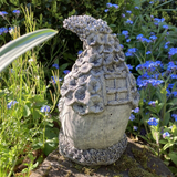 STONE GARDEN SMALL FLORAL FAIRY HOUSE COTTAGE ORNAMENT