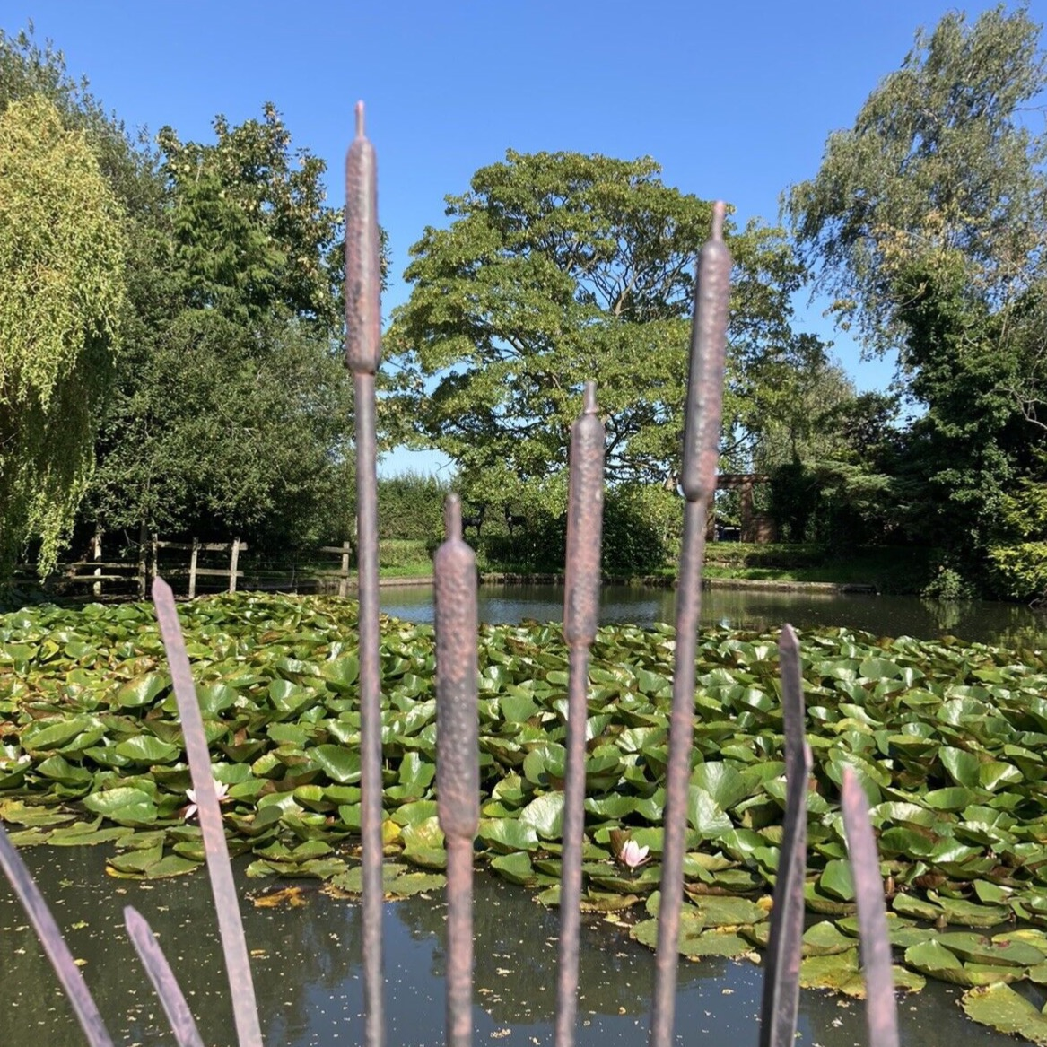 METAL GARDEN BULRUSH PLANT STAKE POND ORNAMENT – Ferney Heyes Garden ...