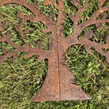 RUSTY METAL 3D TREE ORNAMENT GARDEN ORNAMENT STATUE SCULPTURE