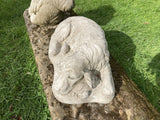 STONE GARDEN LARGE LYING SPANIEL DOG STATUE ORNAMENT COLLECTION ONLY