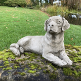 STONE GARDEN LYING DOG BEAGLE ORNAMENT STATUE