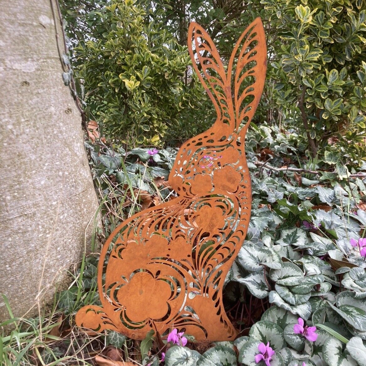 RUSTY METAL FILIGREE HARE / RABBIT SILHOUETTE GARDEN STAKE – Ferney ...