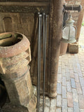 SET OF 5 x 1.2m TALL RUSTY METAL GARDEN BALL STAKES SUPPORTS - HEAVY DUTY
