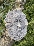 STONE GARDEN WISE OLD TREE GREEN MAN FOREST FACE WALL PLAQUE ACORN PAGAN WICCAN