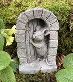 STONE GARDEN SMALL MOUSE COTTAGE FAIRY DOOR HOUSE WALL PLAQUE ORNAMENT