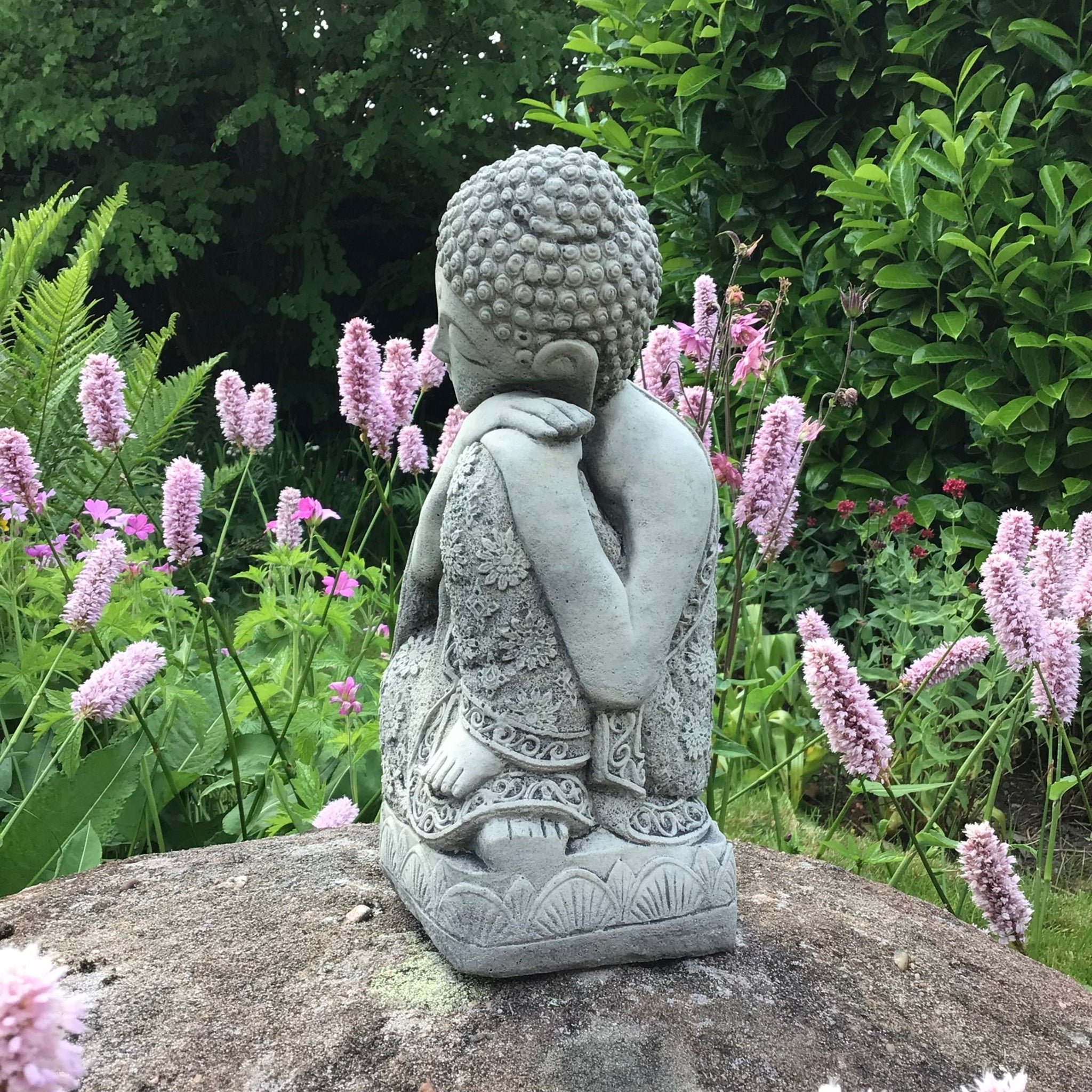 Serene Asian Lotus Buddha Outdoor Statue Kinsey Garden Decor