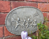 STONE GARDEN DANCING FAIRY ELF WALL PLAQUE DREAM HANGING PLAQUE